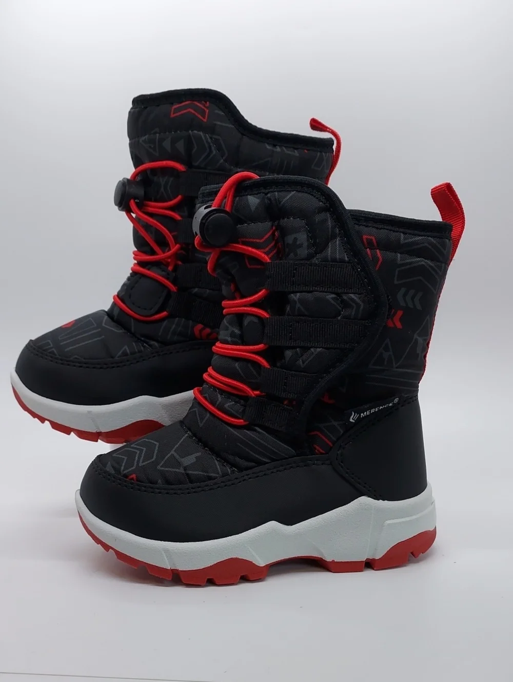 Merence Toddler Snow Winter Boots US Size 9 BLACK RED